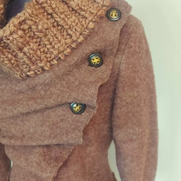 Anthropologie Gro Abrahamsson Arslan Asymmetric Wool Cardigan - Size S - Picture 8 of 10